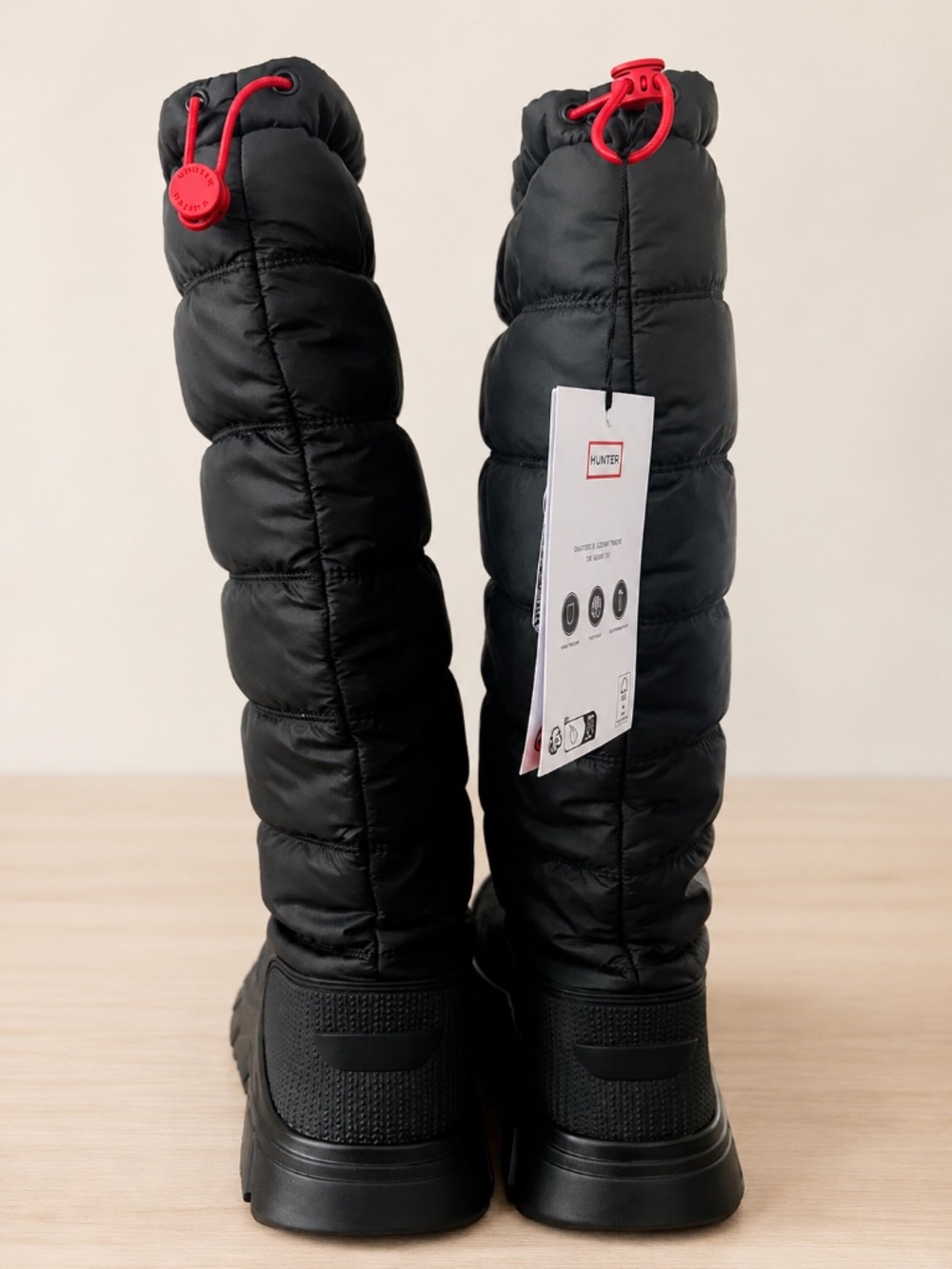 Hunter Women’s Tall Insulated Puffer Snow Boots Black NWT - Picture 3 of 7